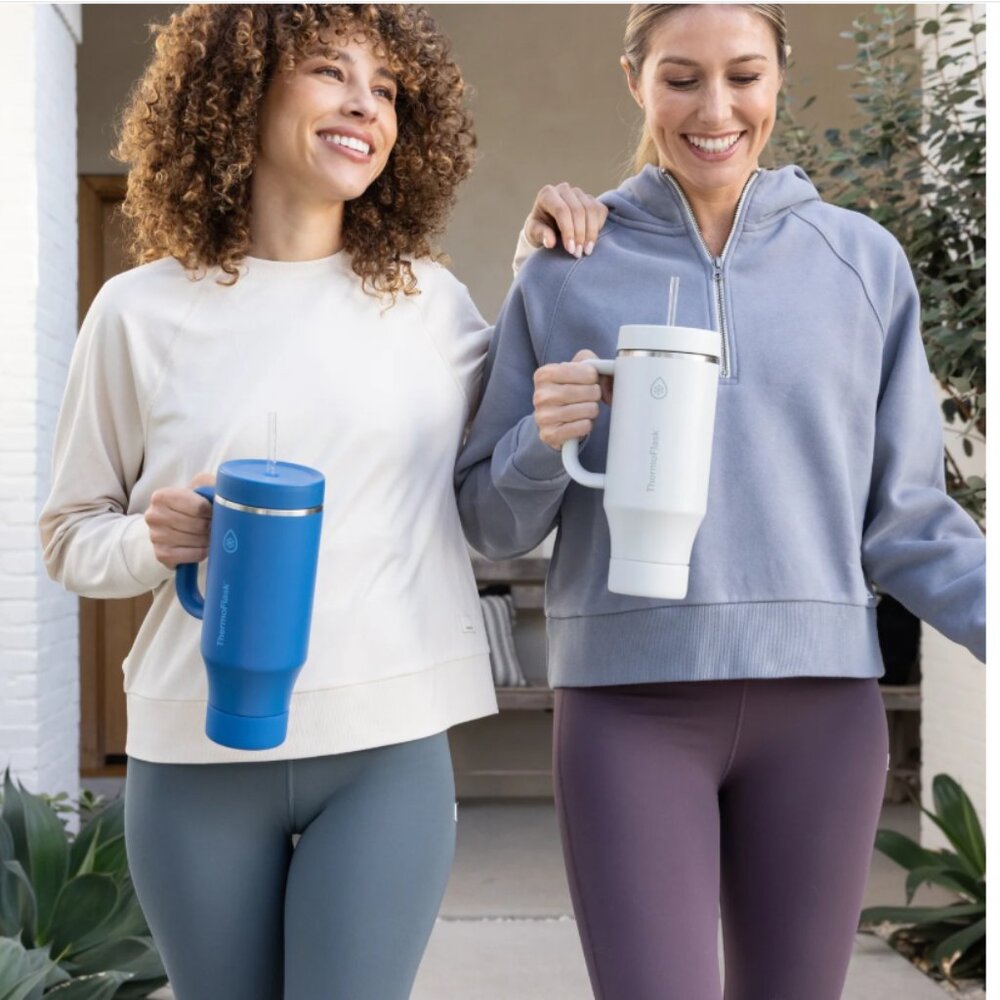 40 oz ThermoFlask Tumbler 2 Pack Blue/White - Picture 5 of 6